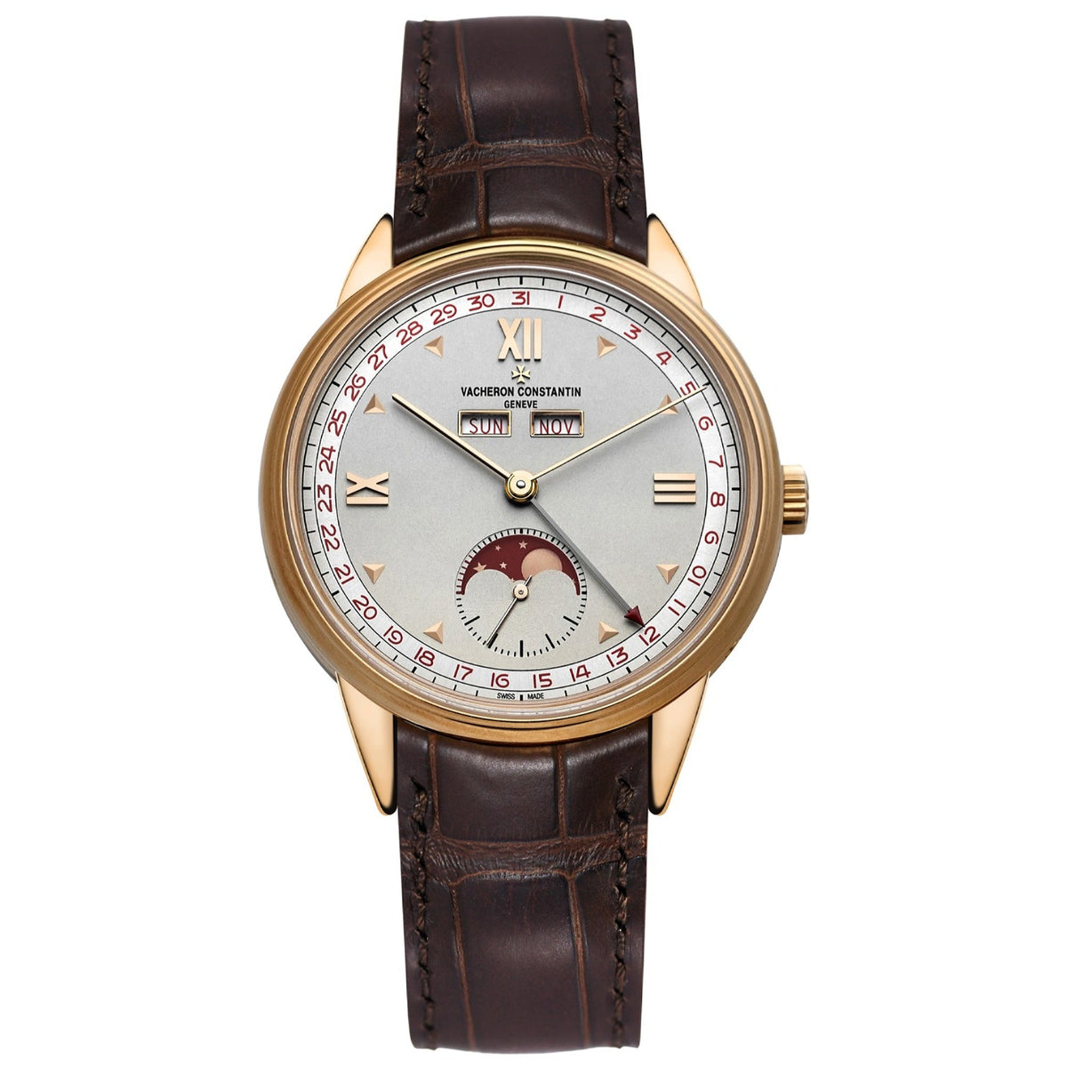 Vacheron Constantin Men's 3100V-000R-B359 Historiques Triple calendrier Brown Leather Watch