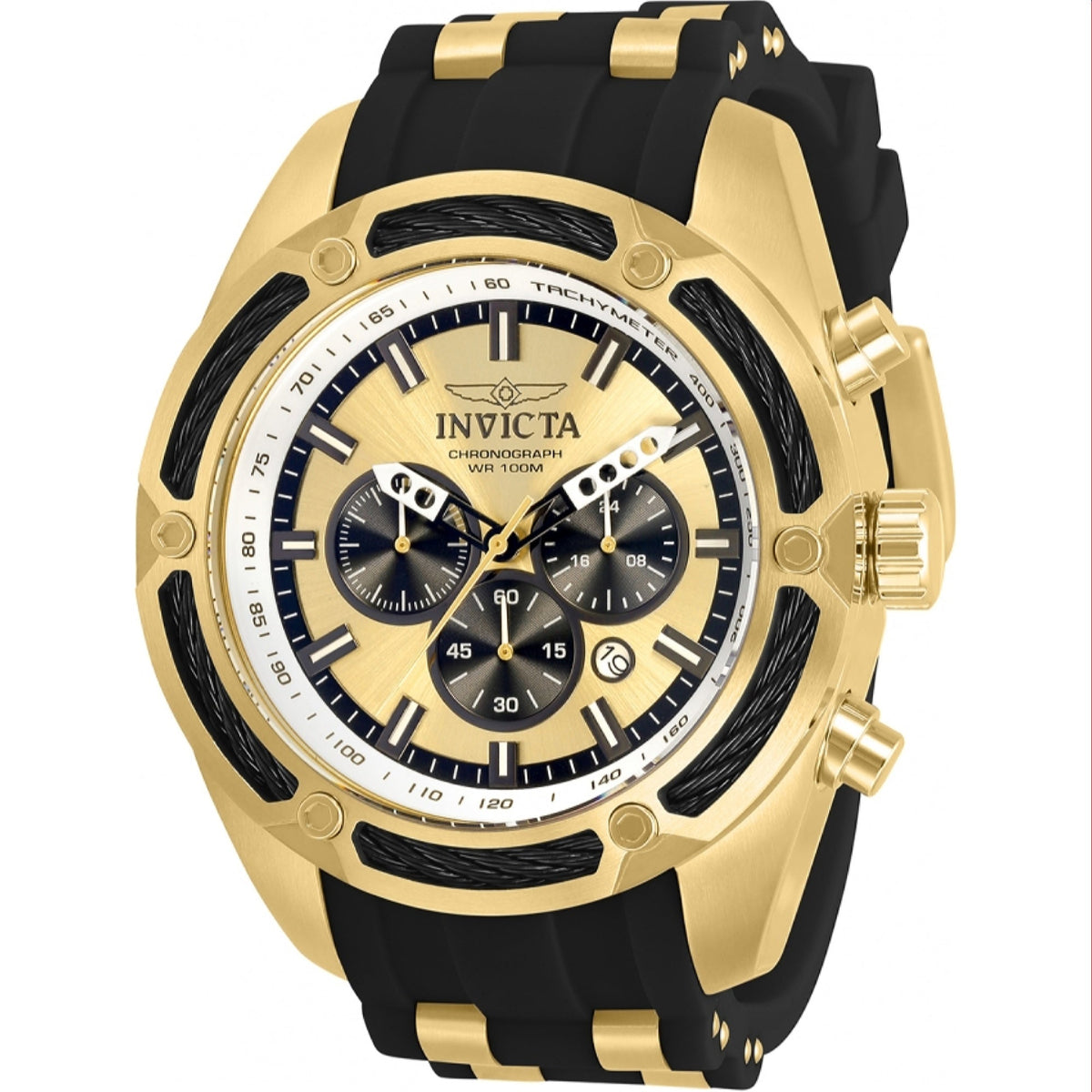 Invicta Men's 31065 Bolt Black and Gold-Tone Polyurethane and Stainless Steel Watch