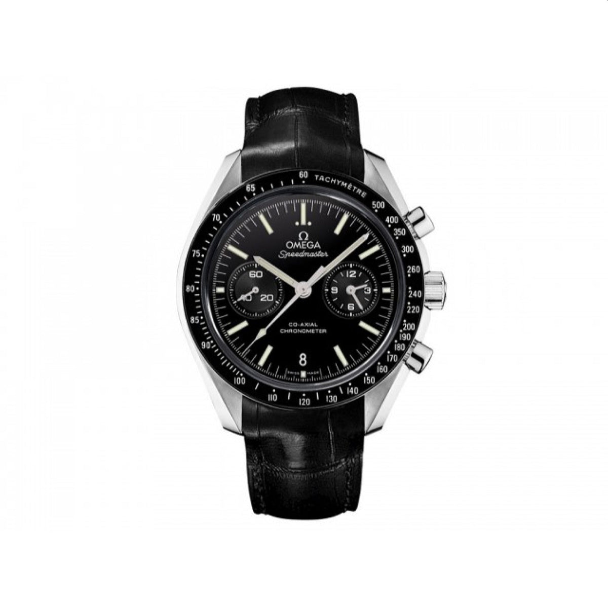 Omega Men's 311.93.44.51.01.002 Speedmaster Chronograph Black Leather Watch