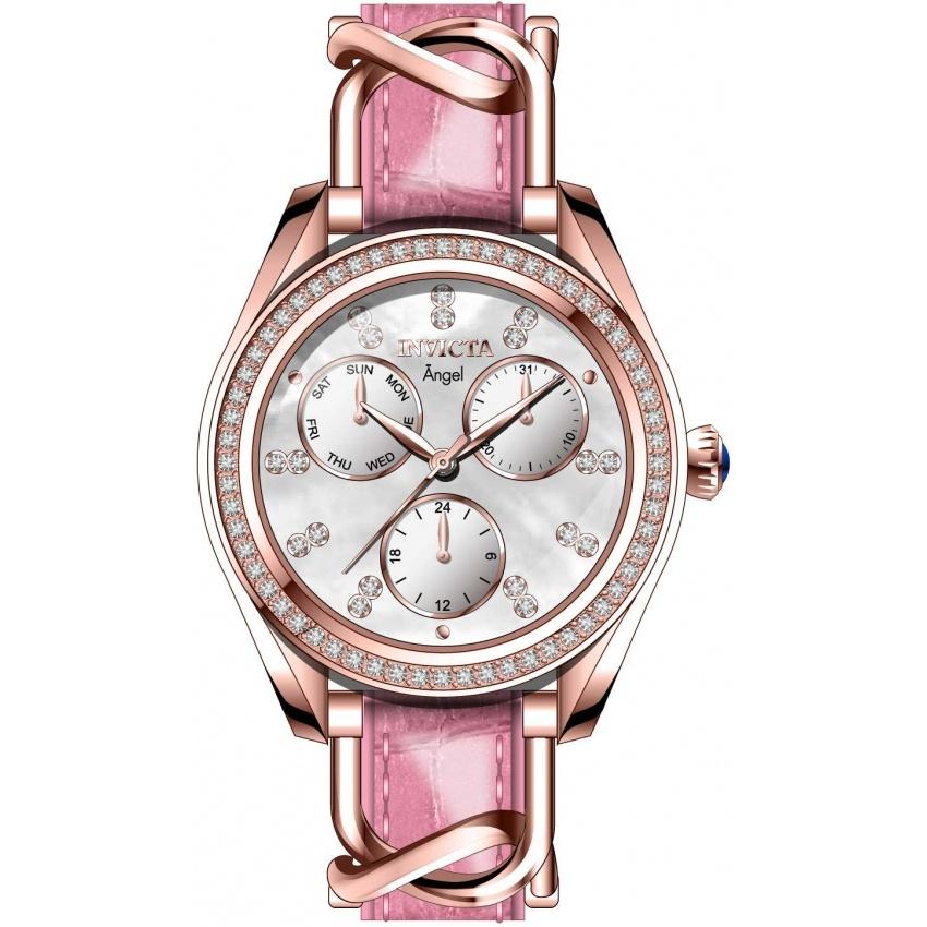 Invicta Women's 31190 Angel Pink Leather and Stainless Steel Watch