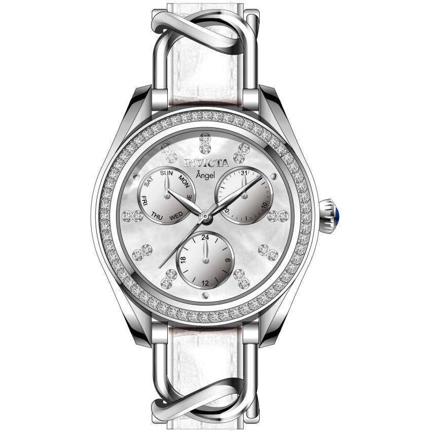 Invicta Women's 31205 Angel White Leather and Stainless Steel Watch