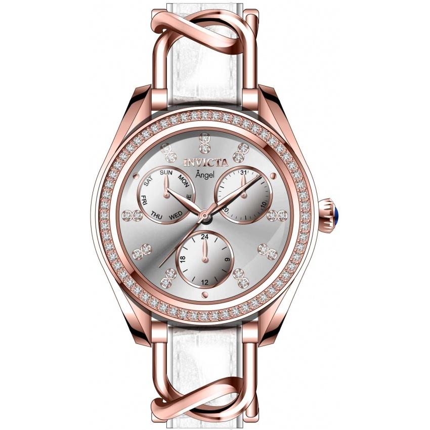 Invicta Women's 31209 Angel White and RG Ins Leather Watch
