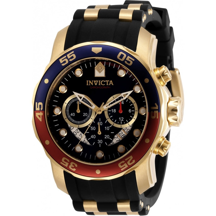 Invicta Men's 31293 Pro Diver Black and Gold-Tone Silicone Watch