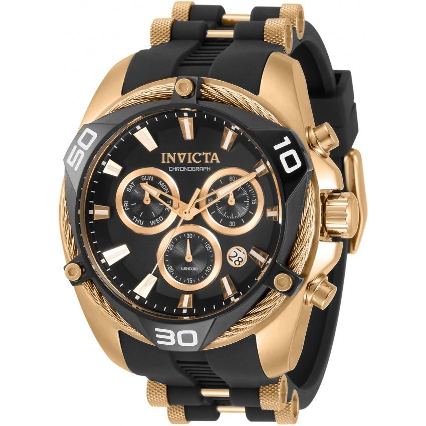 Invicta Men&#39;s 31316 Bolt Rose-Tone and Black Silicone Watch
