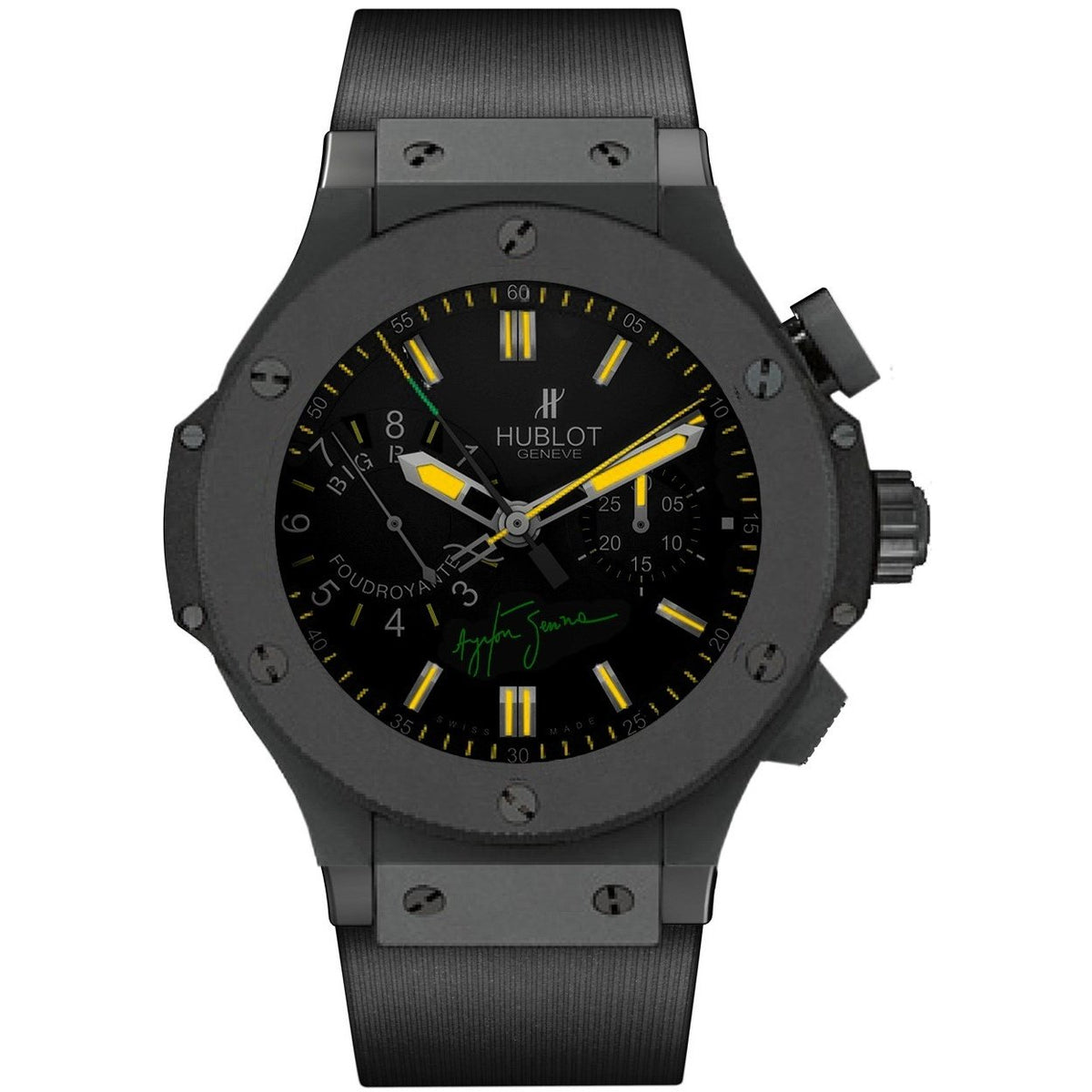 Hublot Men&#39;s 315.CI.1129.RX.AES09 Big Bang Ayrton Senna Chronograph Black Rubber Watch