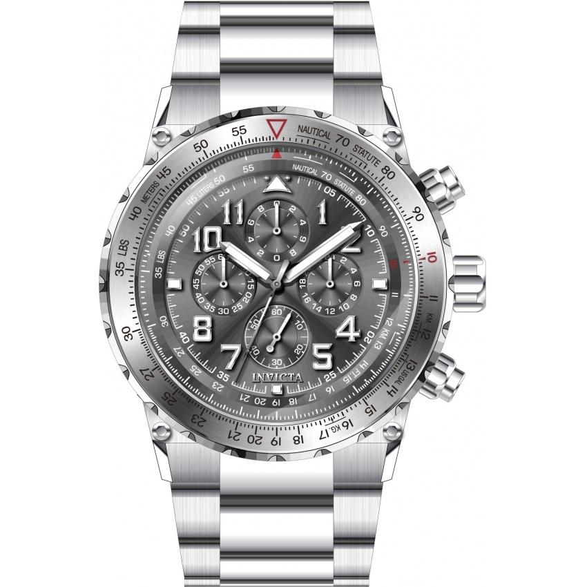 Invicta Men&#39;s 31585 Aviator Black Silicone Watch