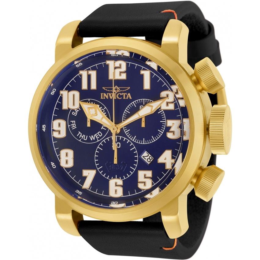 Invicta Men's 31684 Aviator Black and Red Leather Watch
