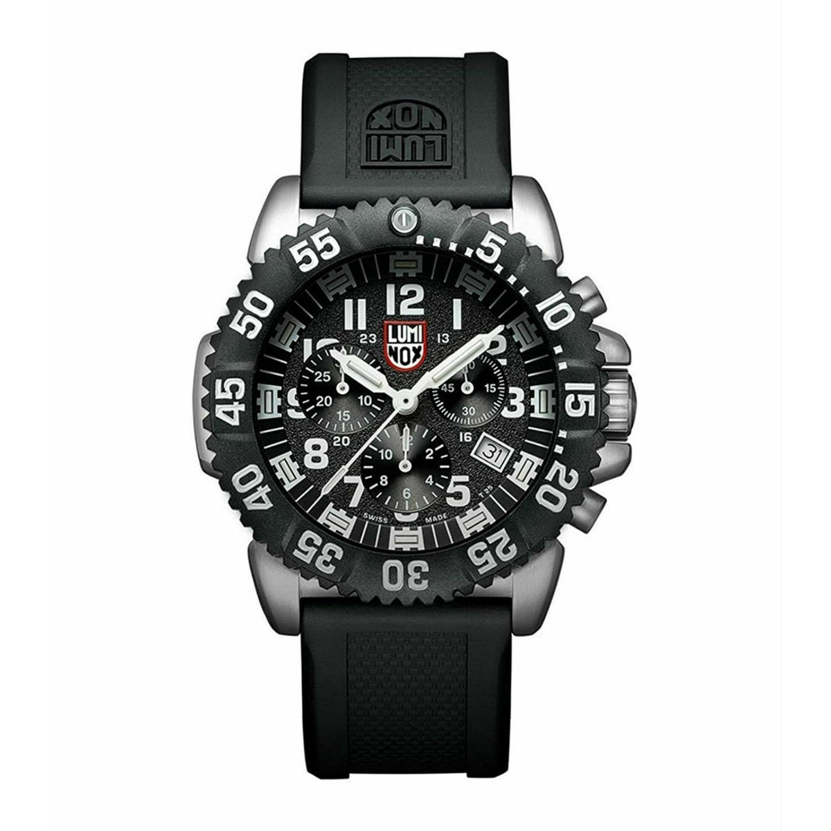Luminox Men&#39;s 3181 Navy SEAL Colormark Chronograph Chronograph Black Rubber Watch