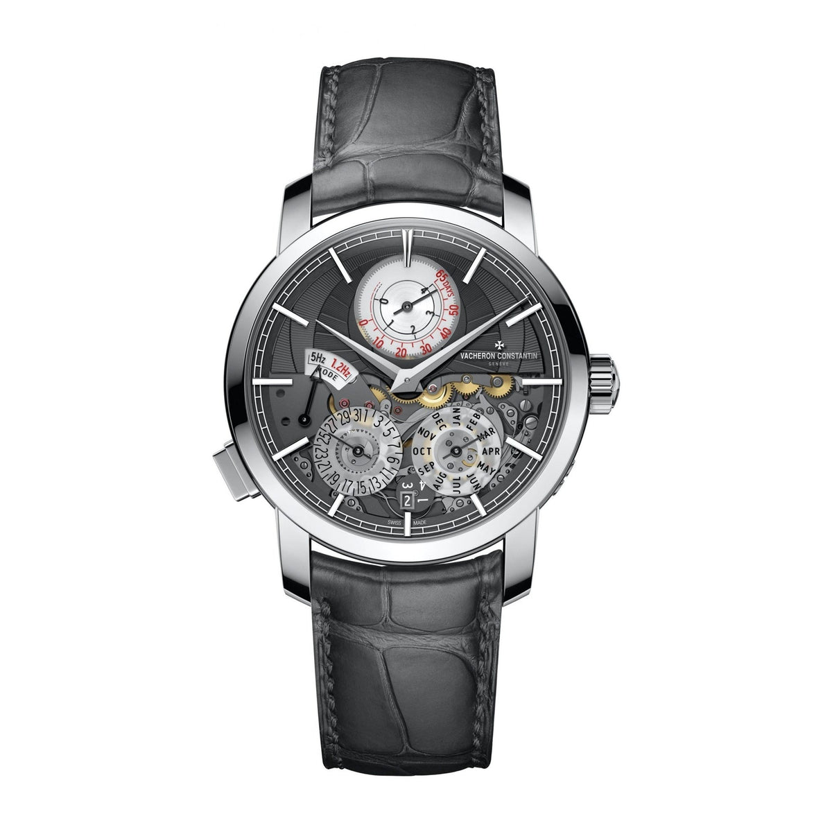 Vacheron Constantin Men's 3200T-000P-B578 Traditionnelle Twin Beat Perpetual Calander Black Leather Watch