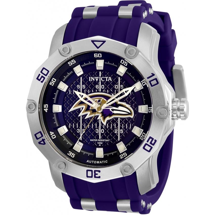 Invicta Men&#39;s 32010 NFL Ravens Automatic Purple Silicone Watch