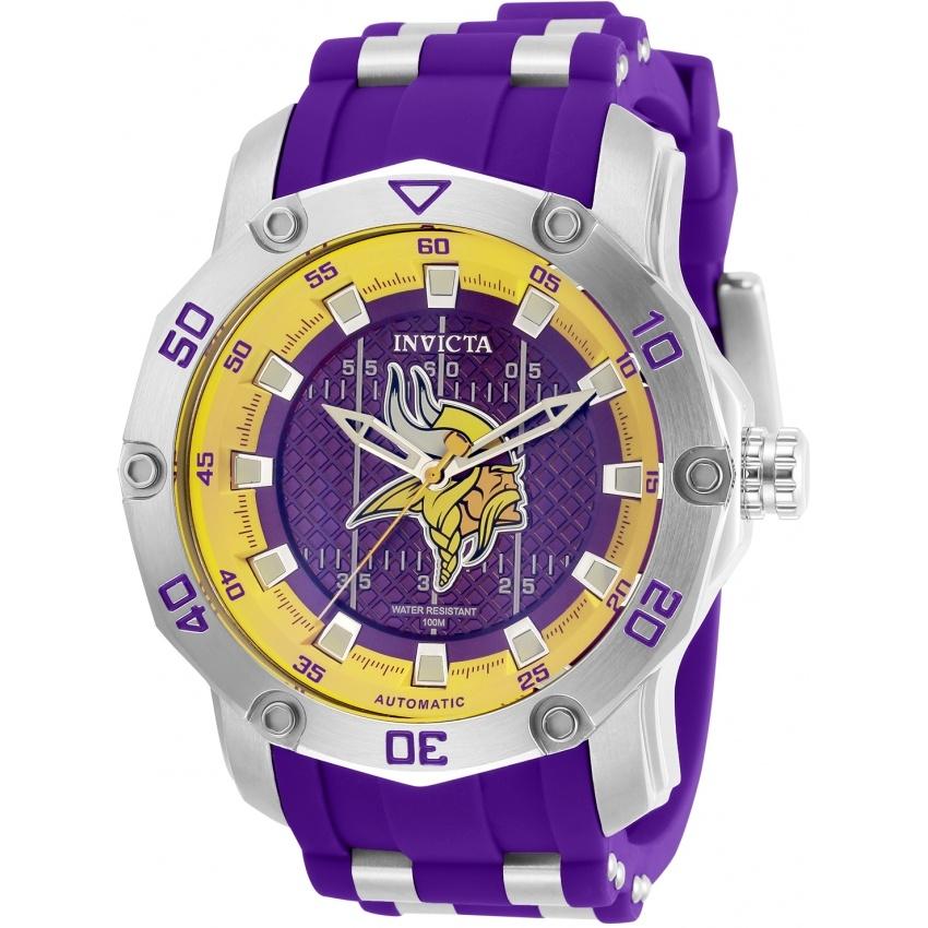 Invicta Men&#39;s 32025 NFL Vikings Automatic Purple Silicone Watch