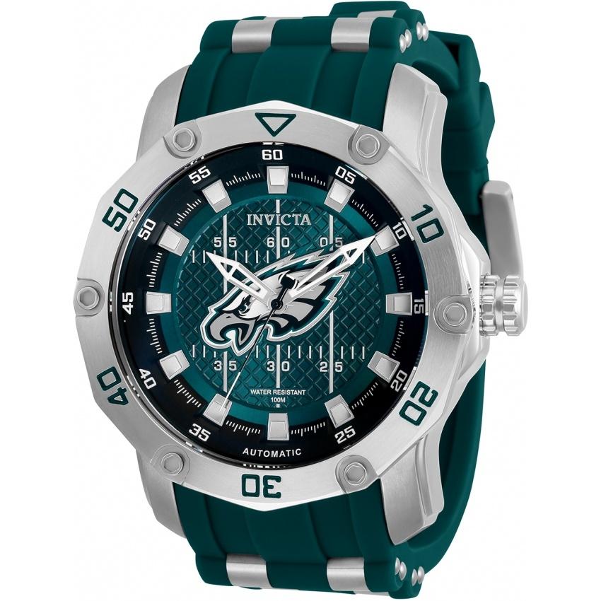 Invicta Men&#39;s 32030 NFL Eagles Automatic Green Silicone Watch