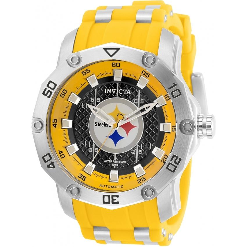 Invicta Men&#39;s 32031 NFL Steelers Automatic Green Silicone Watch