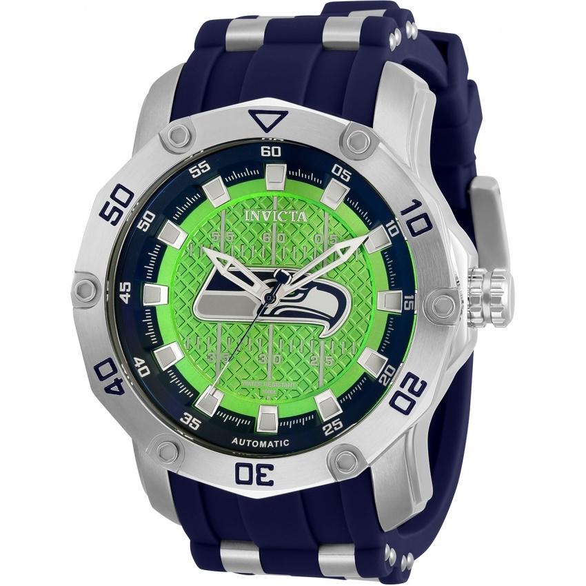 Invicta Men&#39;s 32033 NFL Seahawks Automatic Blue Silicone Watch