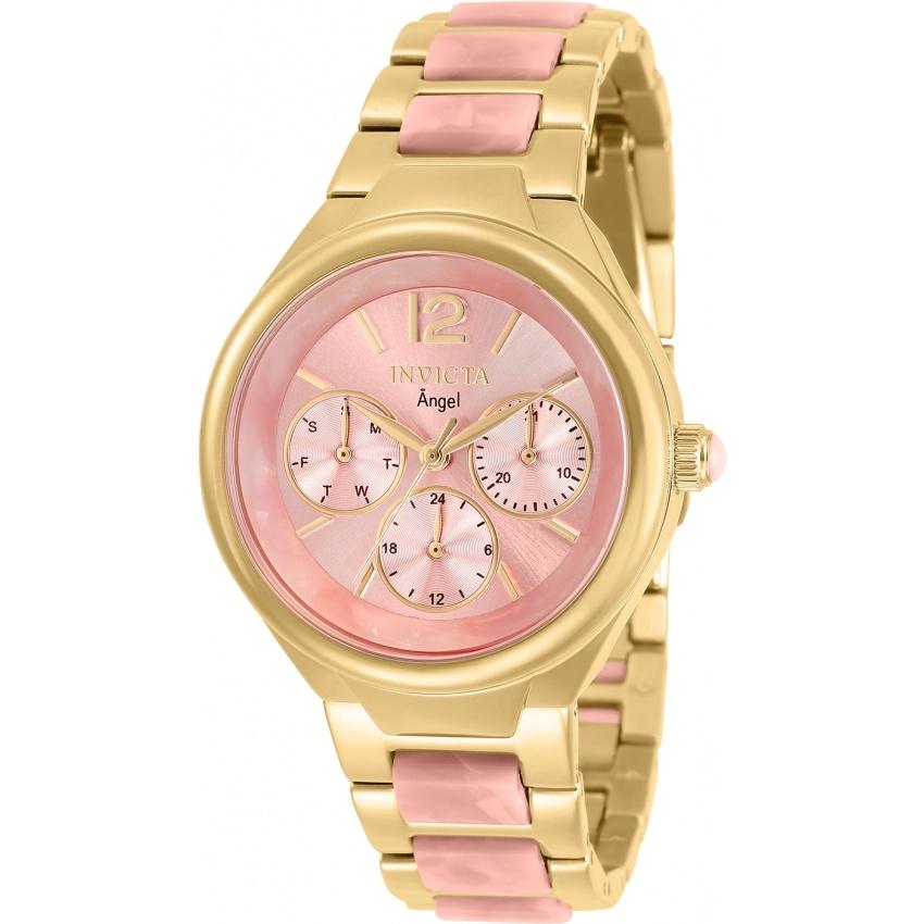 Invicta Women&#39;s 32081 Angel Gold-Tone and Pink Inserts Stainless Steel Watch