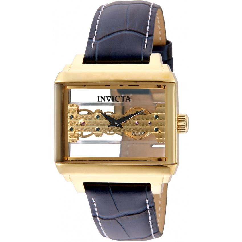 Invicta Men&#39;s 32171 Objet D Art Mechanical Blue Leather Watch