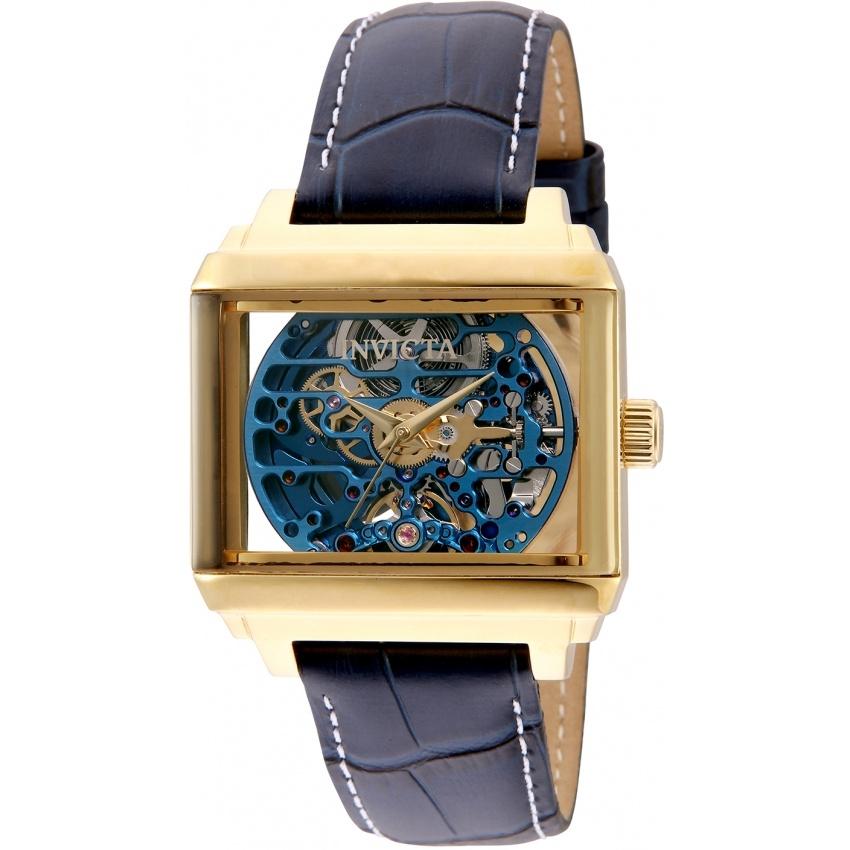 Invicta Men's 32176 Objet D Art Mechanical Blue Leather Watch