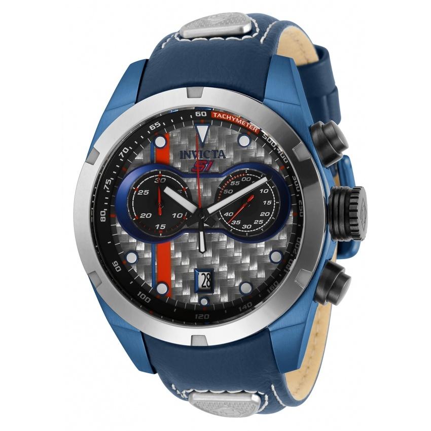 Invicta Men's 32203 S1 Rally Blue and Silver Inserts Leather Watch