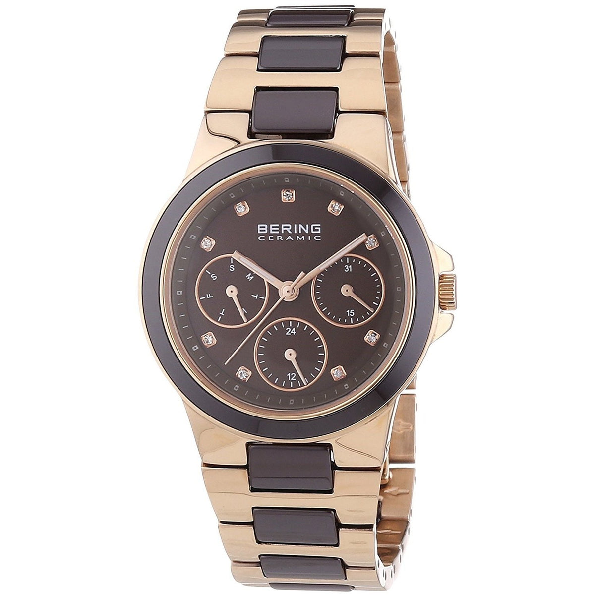 Bering Women&#39;s 32237-765 Ceramic Multi-Function Crystal Two-Tone Stainless steel and Ceramic Watch