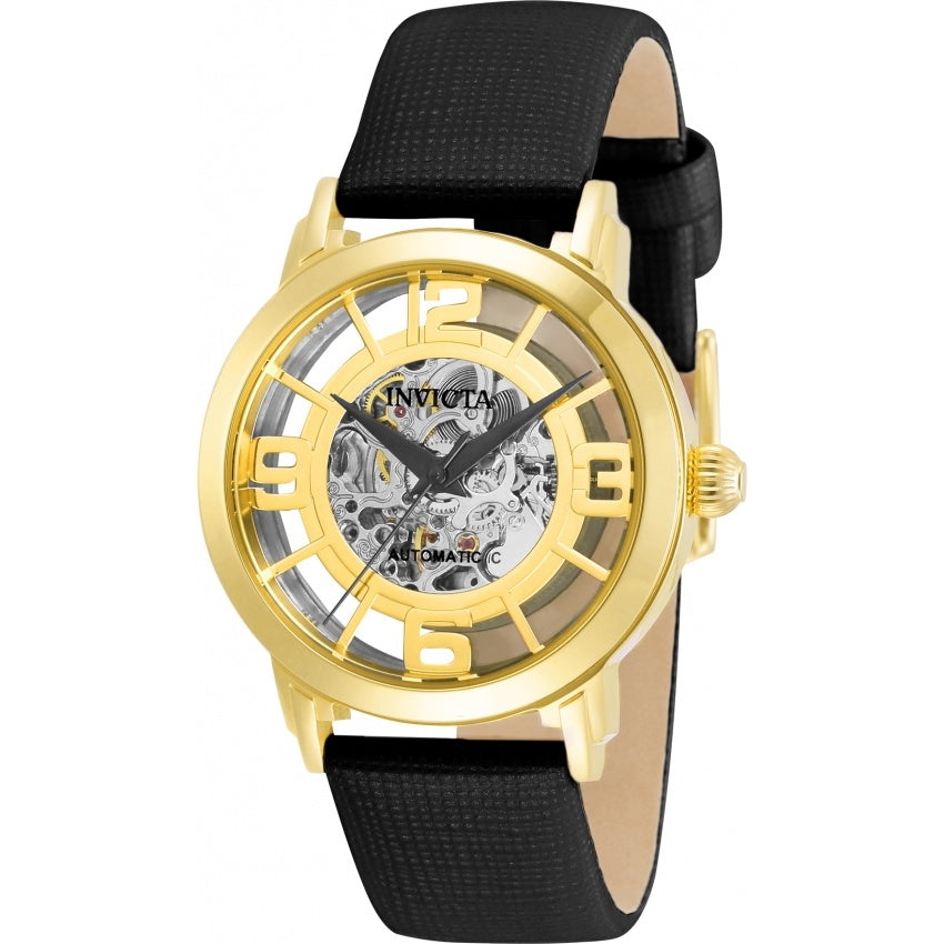 Invicta Women's 32292 Objet D Art Automatic Black Leather Watch