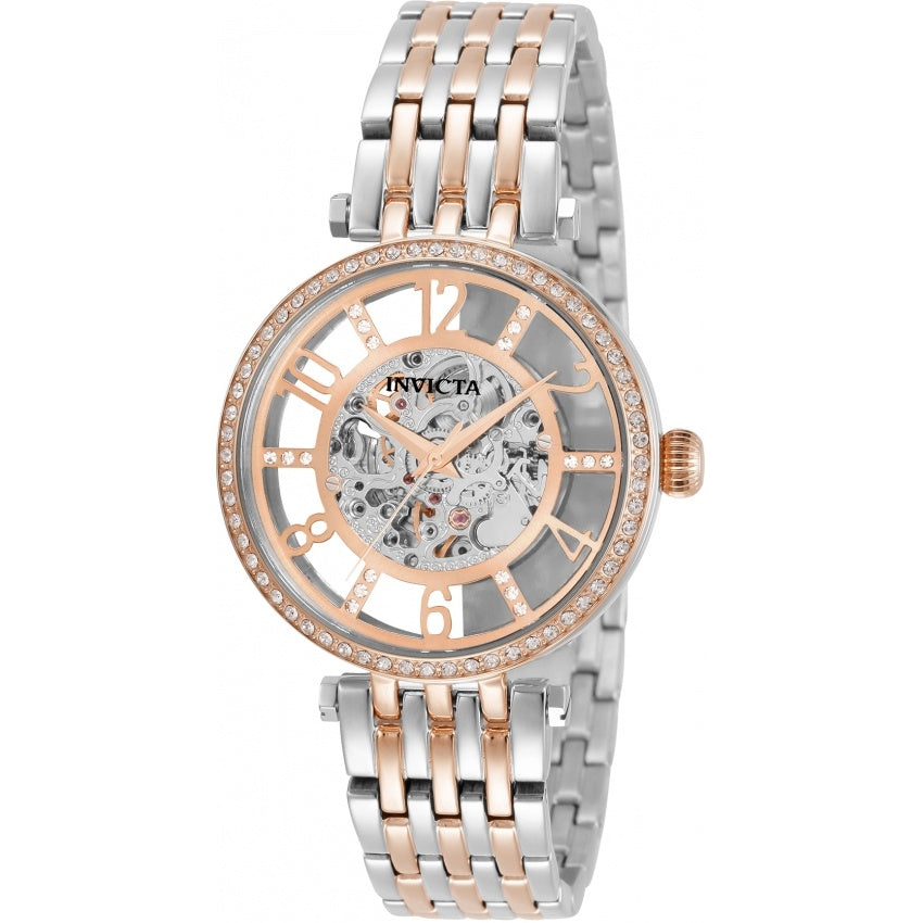 Invicta Women's 32296 Objet D Art Automatic Rose-Tone and Silver Stainless Steel Watch