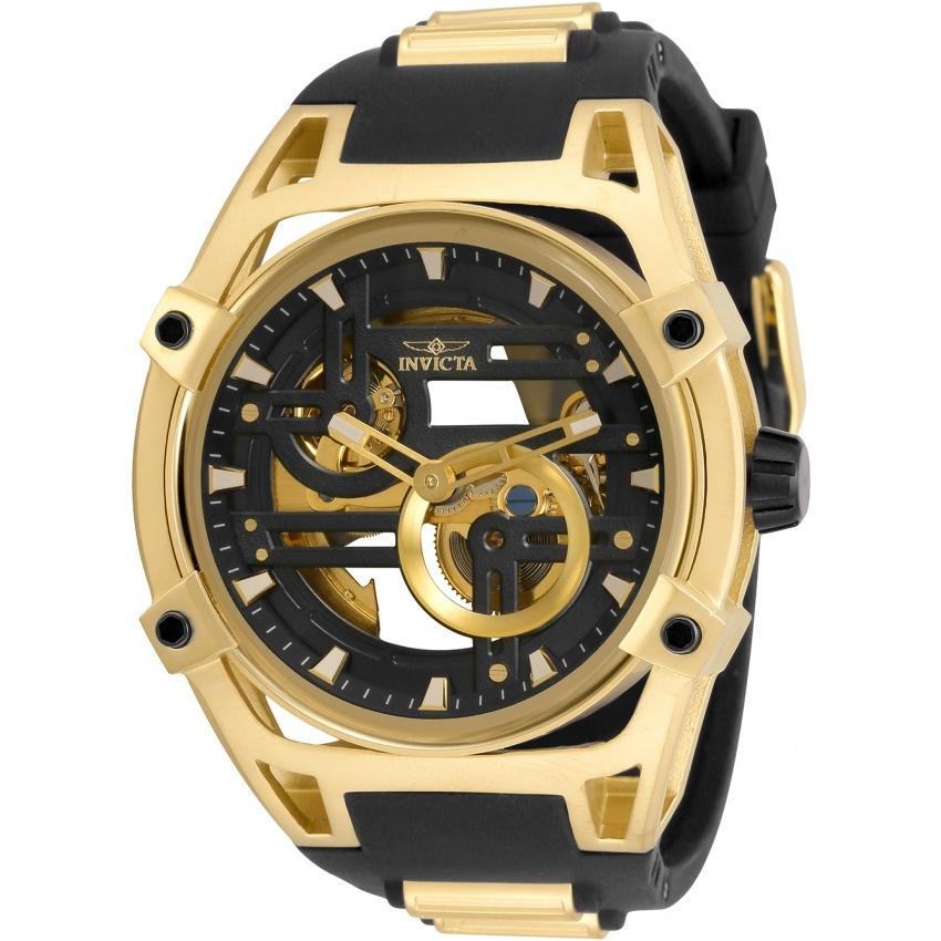 Invicta Men&#39;s 32349 Akula Automatic Black and Gold-Tone Polyurethane and Stainless Steel Watch