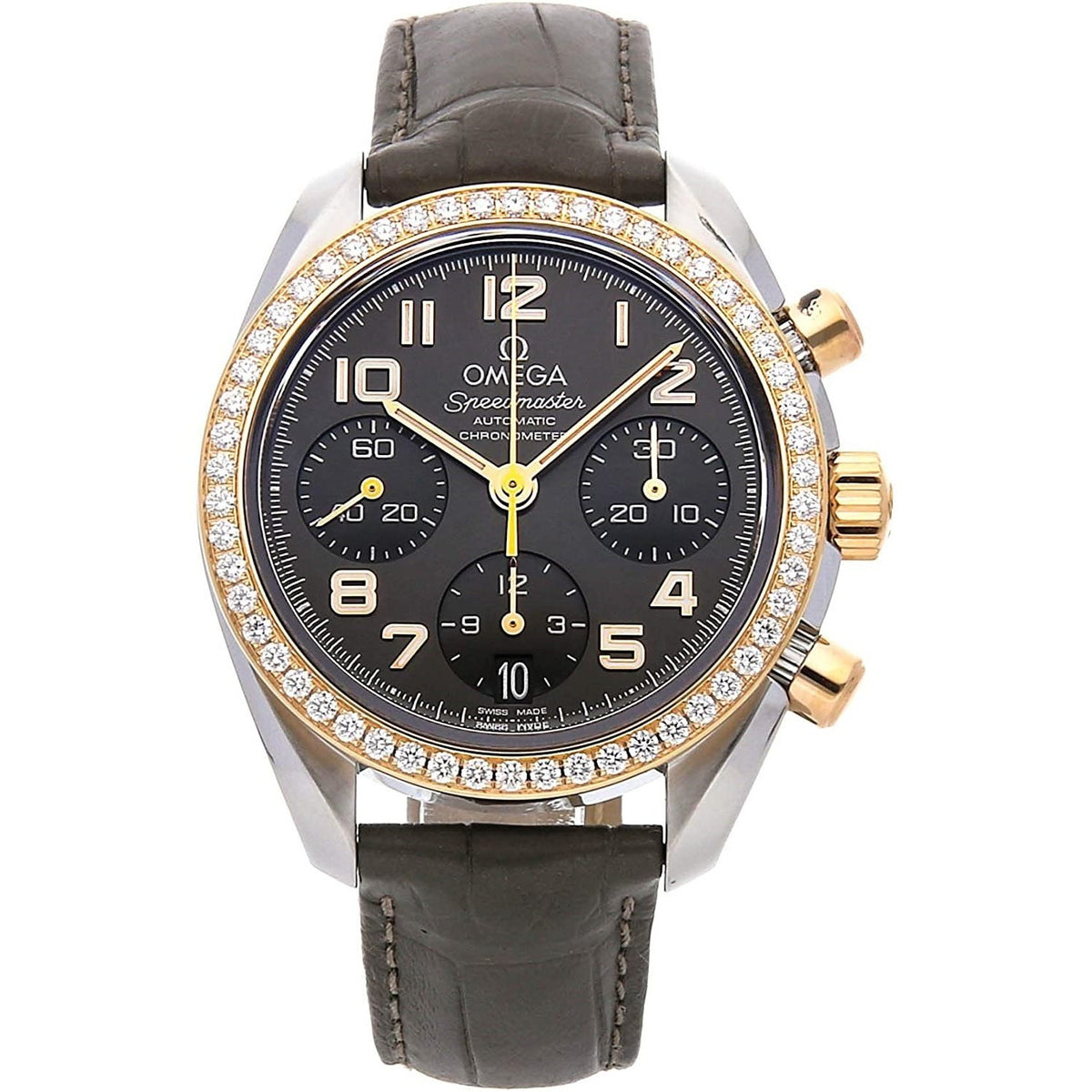 Omega Women's 324.28.38.40.06.001 Speedmaster Chronograph Brown Leather Watch