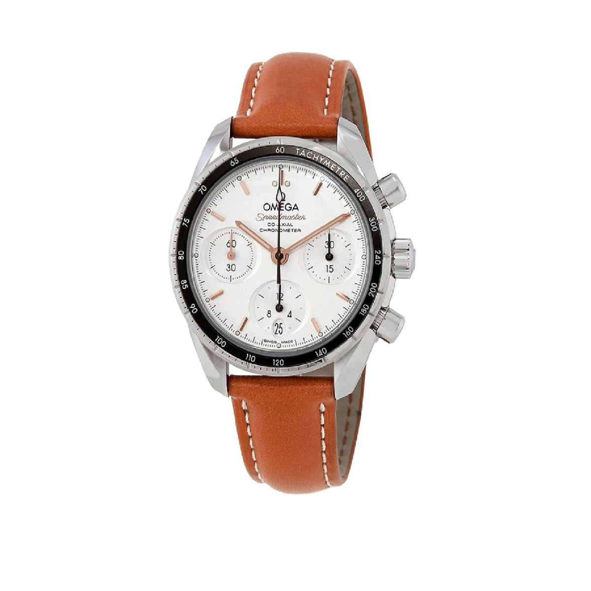 Omega Men's 324.32.38.50.02.001 Speedmaster Chronograph Brown Leather Watch