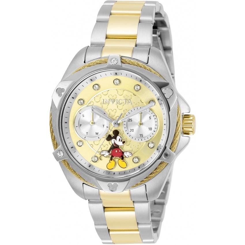 Invicta Women&#39;s 32432 Disney Mickey Mouse Gold-Tone and Silver Stainless Steel Watch