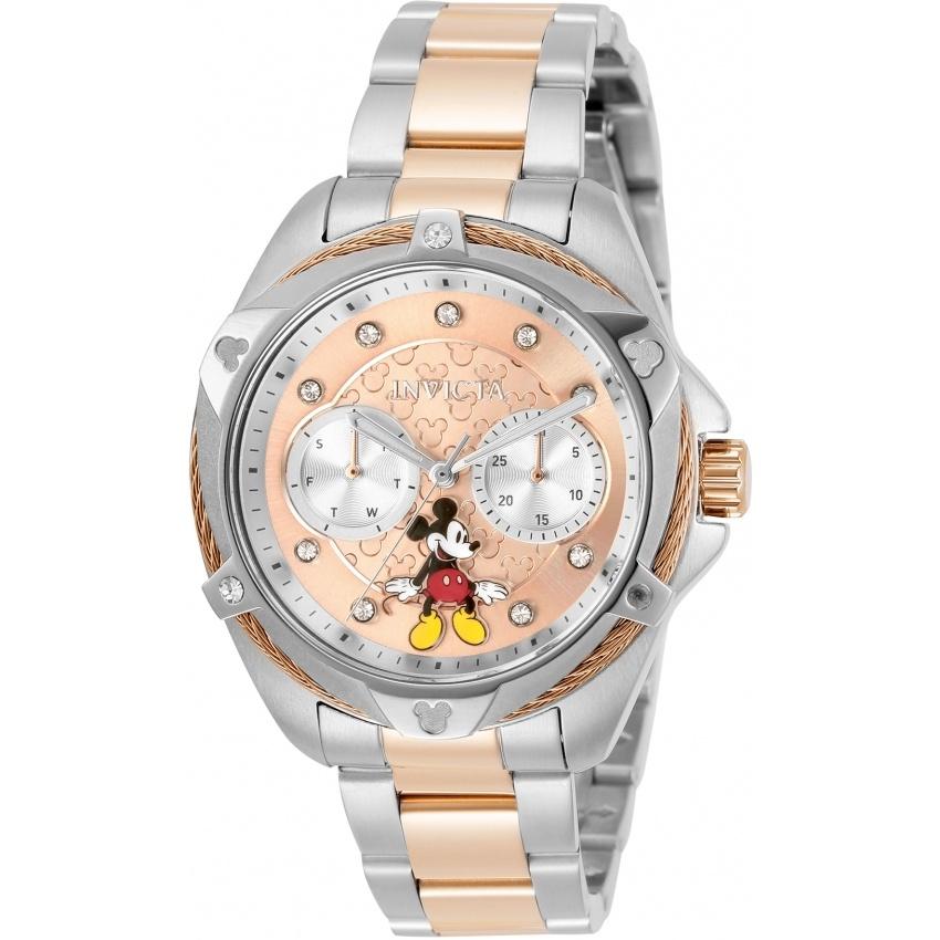 Invicta Women's 32434 Disney Mickey Mouse Rose-Tone and Silver Stainless Steel Watch