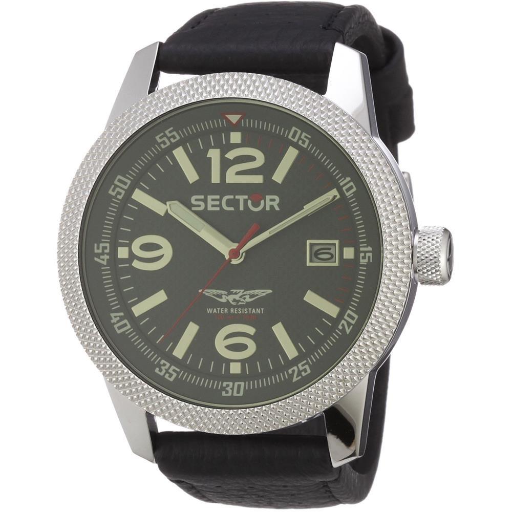 Sector Men&#39;s 3251102001 Overland Black Leather Watch