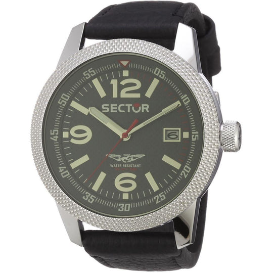 Sector Men's 3251102001 Overland Black Leather Watch