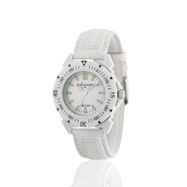 Sector Men&#39;s 3251197045 Expander White Leather Watch