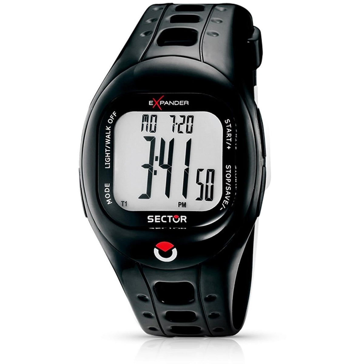 Sector Men&#39;s 3251274015 Expander Black Silicone Watch