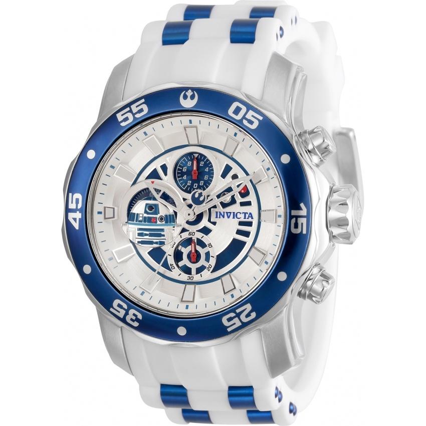 Invicta Men&#39;s 32528 Star Wars R2-D2 White Stainless Steel Watch