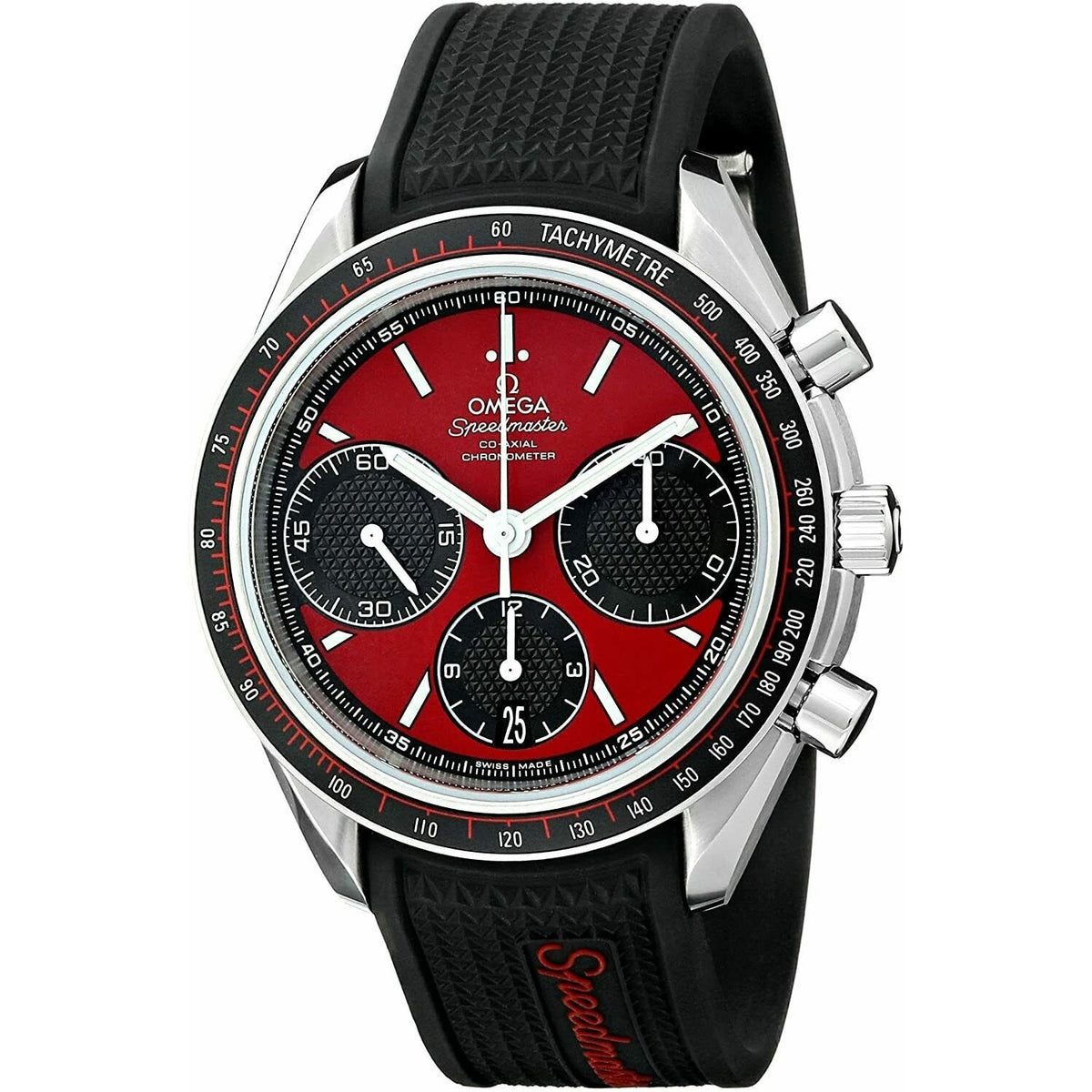 Omega Men&#39;s 326.32.40.50.11.001 Speedmaster Racing Chronograph Black Rubber Watch