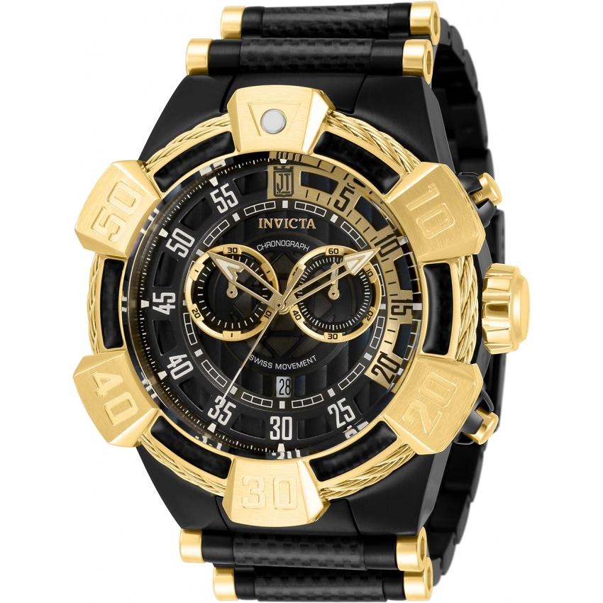 Invicta Men&#39;s 32831 Jason Taylor Black and Gold-Tone Polyurethane and Stainless Steel Watch