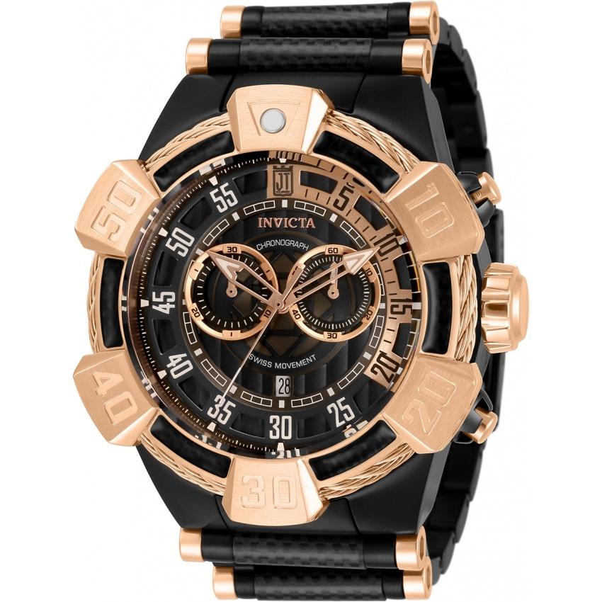 Invicta Men's 32832 Jason Taylor Black and Rose-Tone Polyurethane and Stainless Steel Watch