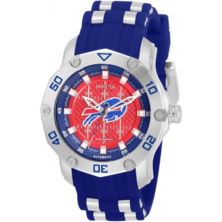 Invicta Women&#39;s 32876 NFL Buffalo Bills Automatic Blue and Silver Silicone Watch