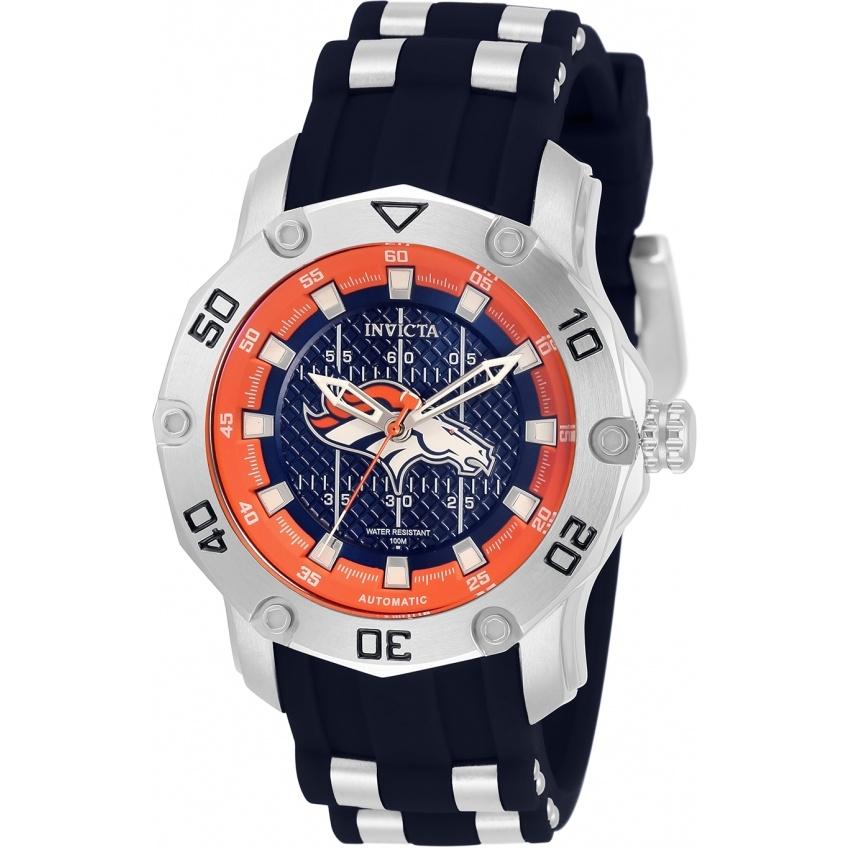 Invicta Women&#39;s 32882 NFL Broncos Automatic Blue and Silver Silicone Watch