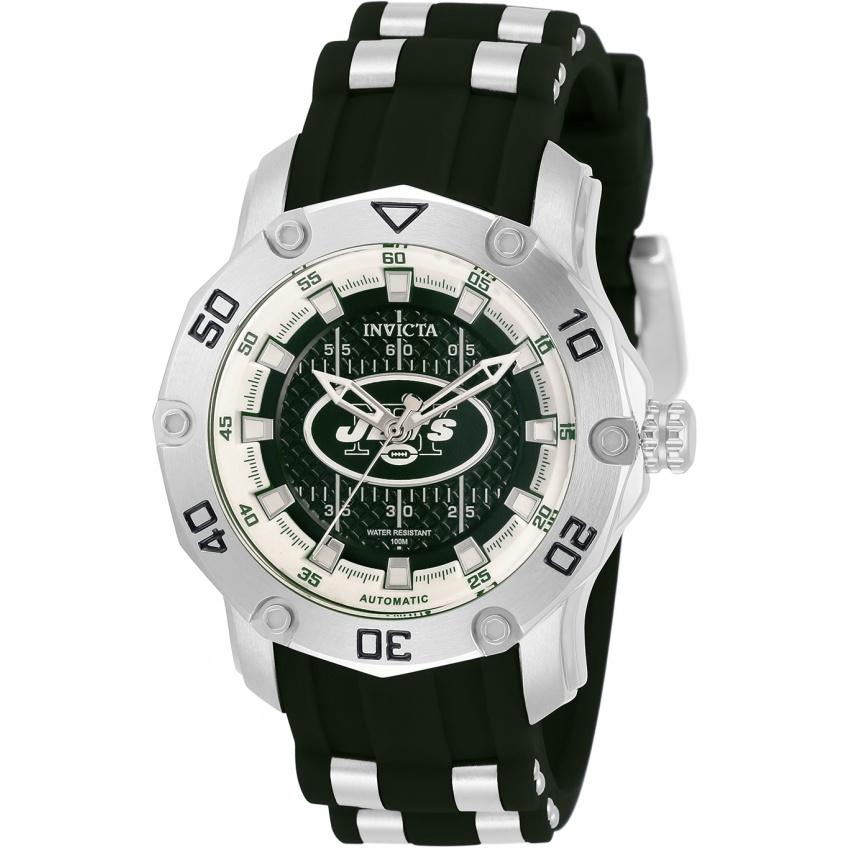 Invicta Women's 32893 NFL Jets Automatic Black and Silver Silicone Watch
