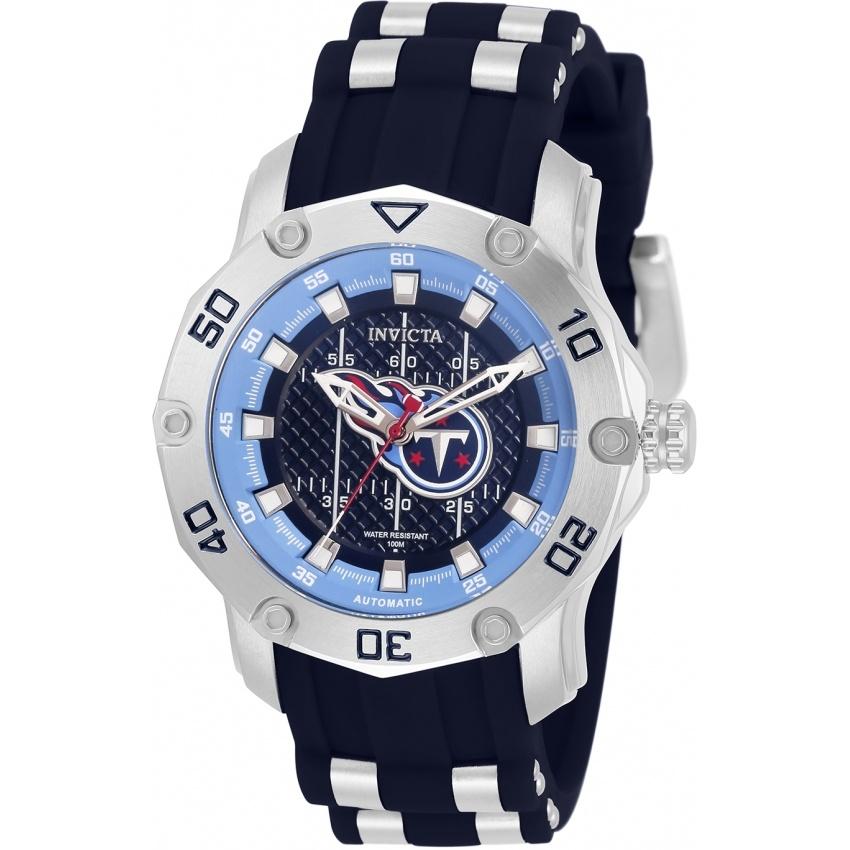 Invicta Women&#39;s 32900 NFL Titans Automatic Blue and Silver Silicone Watch