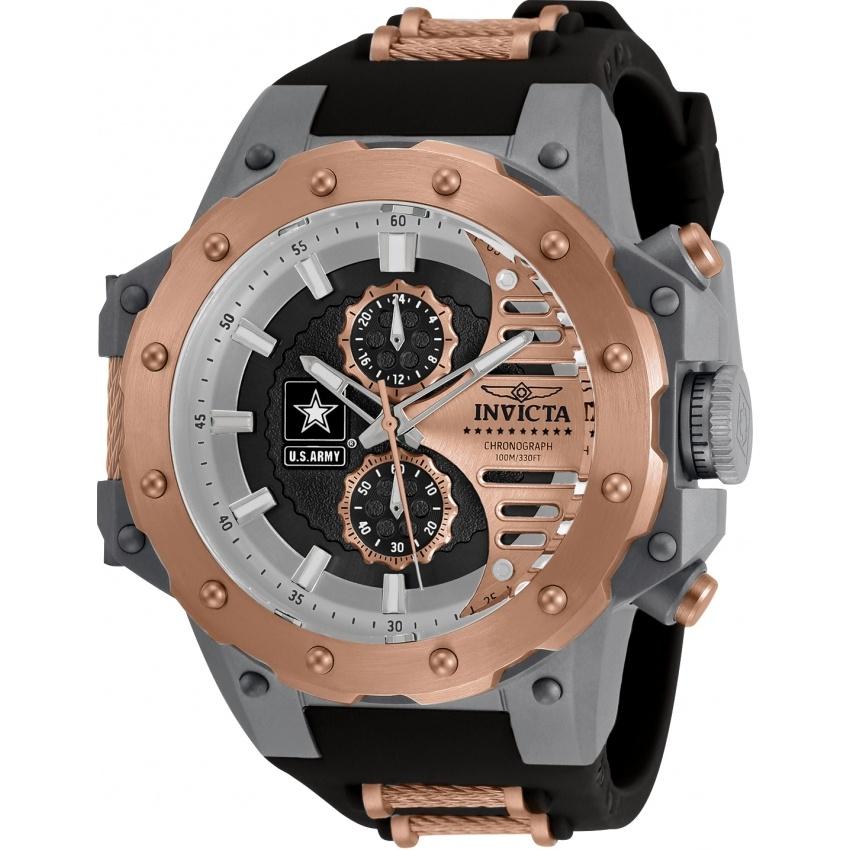 Invicta Men's 32985 U.S. Army Black and Rose-Tone Polyurethane and Stainless Steel Watch