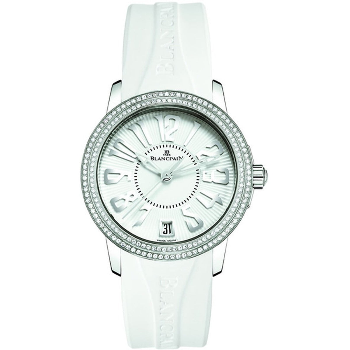 Blancpain Women's 3300-4527-64B Specialites Diamond White Rubber Watch