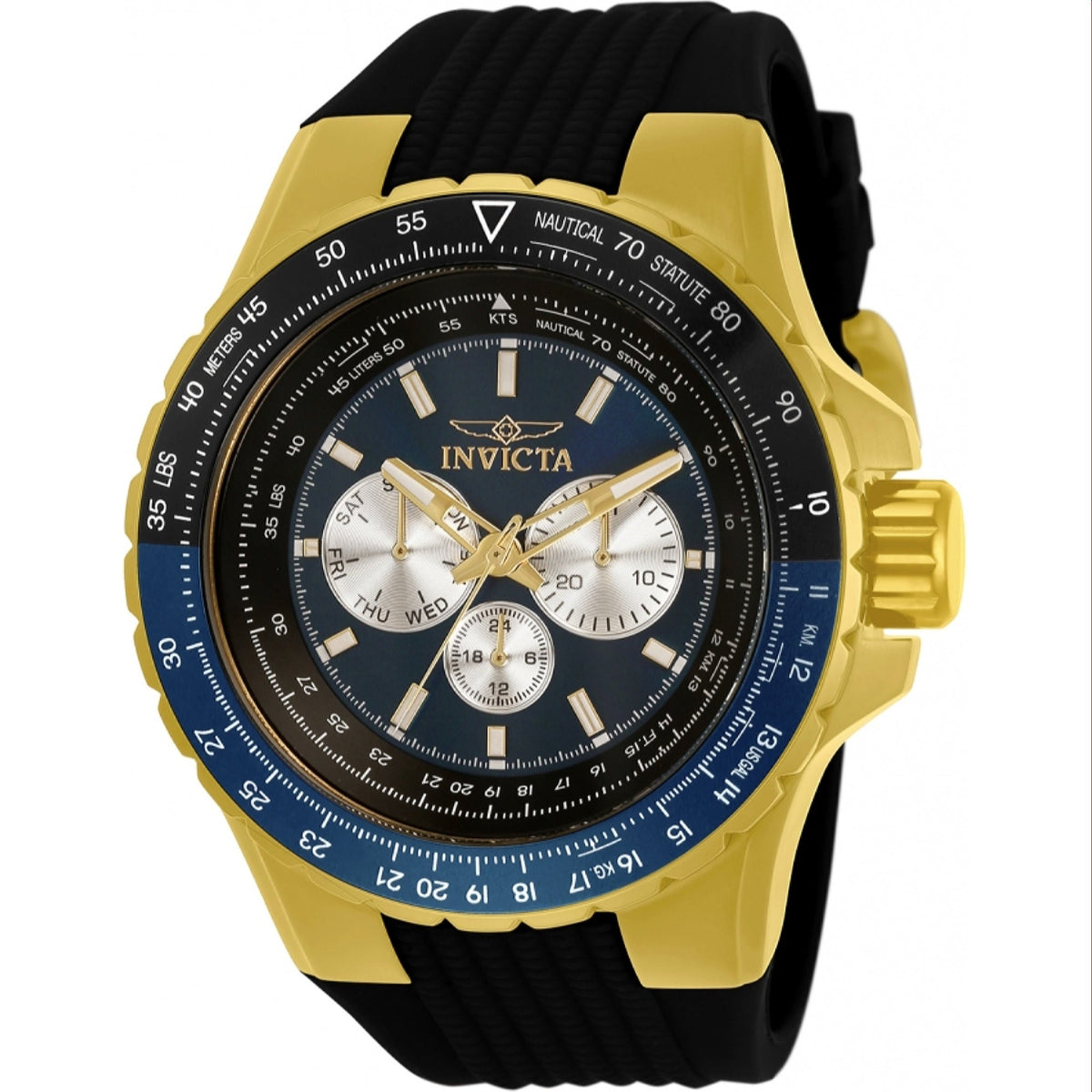 Invicta Men's 33031 Aviator Black Silicone Watch