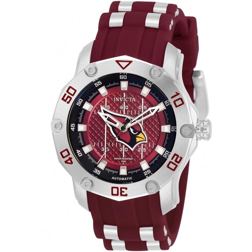 Invicta Women's 33054 NFL Cardinals Automatic Red and Silver Inserts Silicone Watch