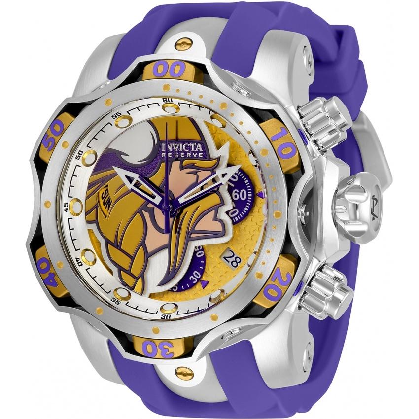 Invicta Men&#39;s 33059 NFL Vikings Purple Silicone Watch