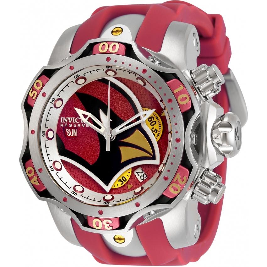 Invicta Men&#39;s 33060 NFL Cardinals Red Silicone Watch