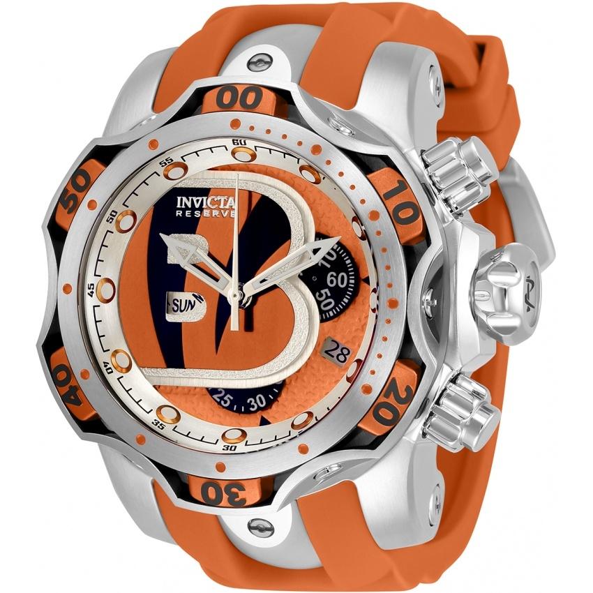 Invicta Men&#39;s 33067 NFL Bengals Orange Silicone Watch