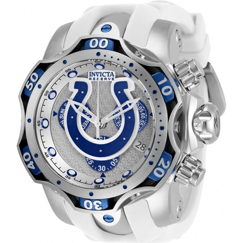 Invicta Men&#39;s 33075 NFL Colts White Silicone Watch